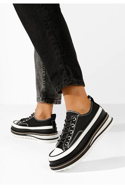 B T Shoes Menola V2 black platform sneakers