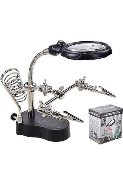 OEM Soldering Station with Magnifier and LED Lighting, Magnification 3.5X / 12X, Crocodile Clamps, Stabl
