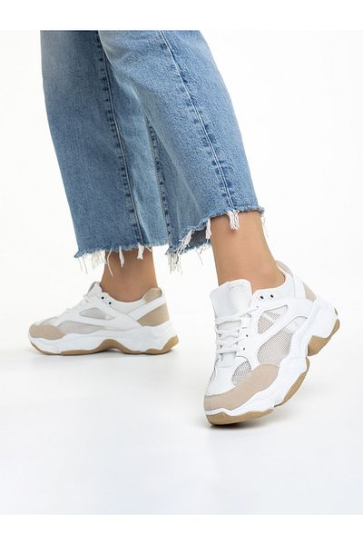 Kalapod Women's white textile sports shoes Rama