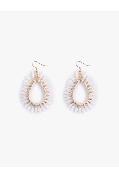 Koton Steel Alloy Dangle Straw Earrings