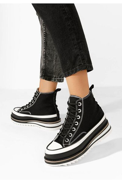 B T Shoes Menola V4 black platform sneakers
