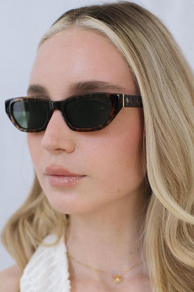 Bilge Karga Aralık Leopard Green Sunglasses