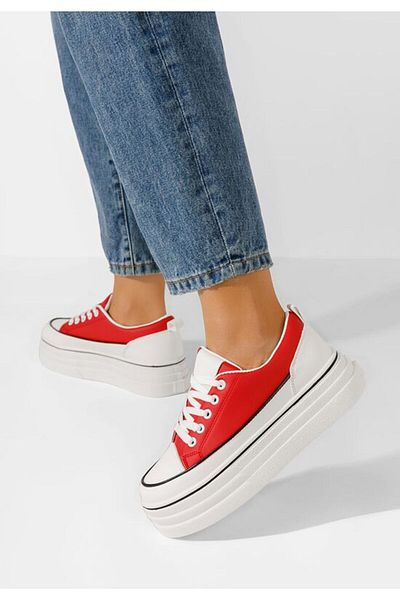 B T Shoes Martheia women's red sneakers