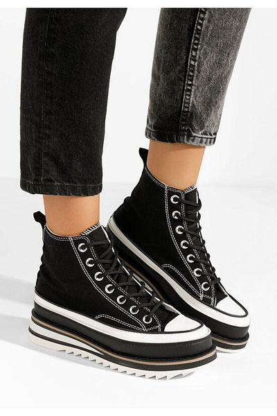 B T Shoes Menola V4 black platform sneakers