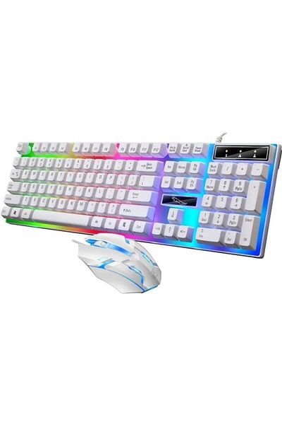 huitich RGB G21 Wired Keyboard Usb Gaming Mechanical Feel Colorful Backlit Laptop Keyboard