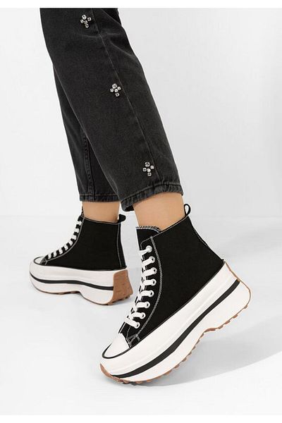 B T Shoes Black Francene platform sneakers