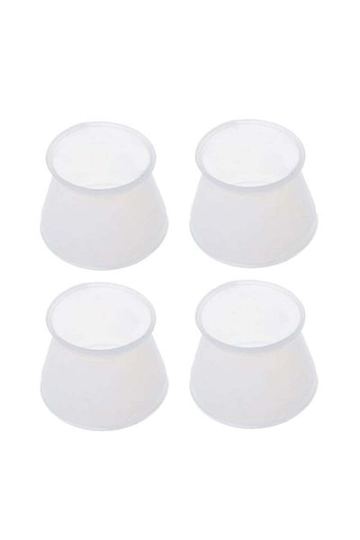 OEM Set 4 protectii picioare scaun, masa, pat, universale din silicon, Alb
