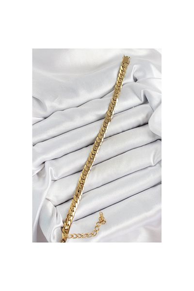 Skygo 316L Steel Gold Color Flat Chain Women's Bracelet - Tj-Bb7077