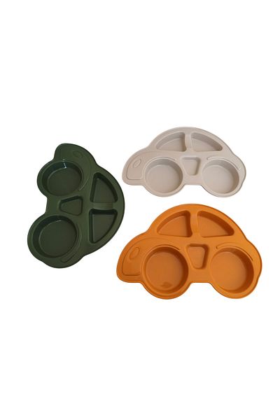 Leony Car Model Food Plate 4 Compartment Children's Baby Food Fruit Plate Bpa Free