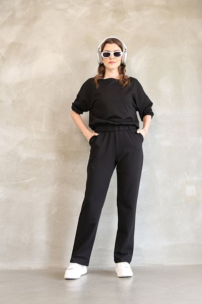 vesantia Women's Black Cotton Summer Elastic Minimal Suit – Comfortable Fit, Flexible, Stylish and Cooling Fabric