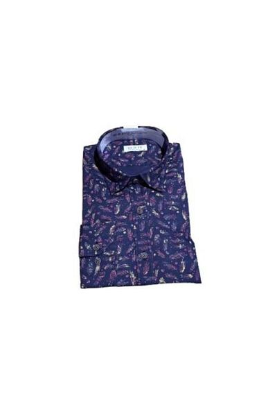 OEM Camasa pentru barbati, Slim fit, Model floral, BZN