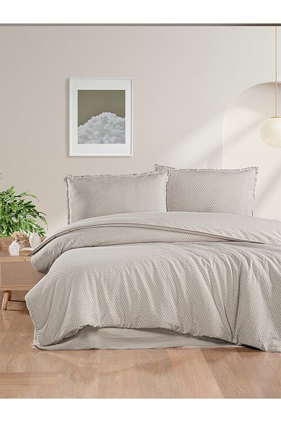 BED LİNE Σετ κρεβατιού με αναπήδηση διπλό κρεμ κουτί