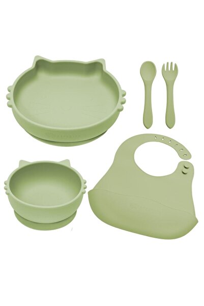 APPEKIDS Σετ 5 τεμαχίων σιλικόνης με διαφοροποίηση, Kitty Raw Green