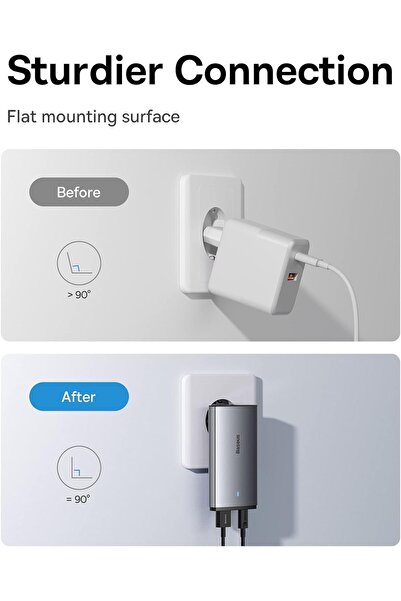 Baseus 65W Ultra-Slim Fast Charger Dual Port Travel Adapter with 100W USB-C Cable