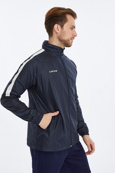ASM SPOR Darıng Men's Navy Blue Waterproof Raincoat - Lightweight, Zippered, Hooded Windbreaker