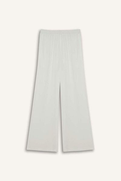 DeFacto Wide Leg Pocket High Waist Standard Size Crinkle Viscose Wide Leg Trousers Z5705Az25Hs