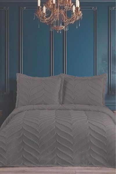 Çeyiz Diyarı Perota Soft Double Pique Set Anthracite