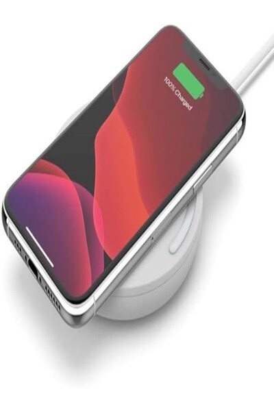 Belkin لوحة شحن لاسلكية، 10 وات لأجهزة iPhone وSamsung وGoogle والمزيد - أبيض