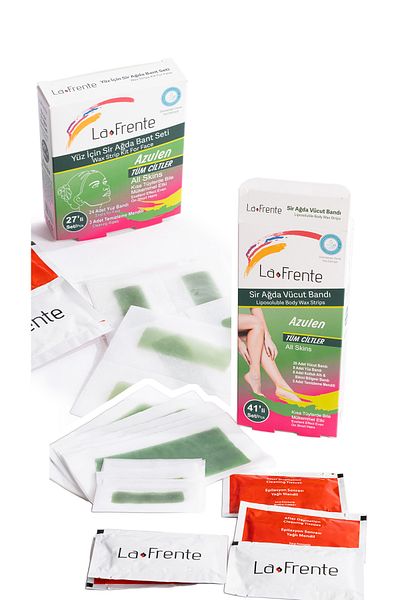 LA FRENTE 41 Pieces Wax Band Set Azulen All Skin + La Frente 27 Pieces Face Wax Band Set All Skin Type