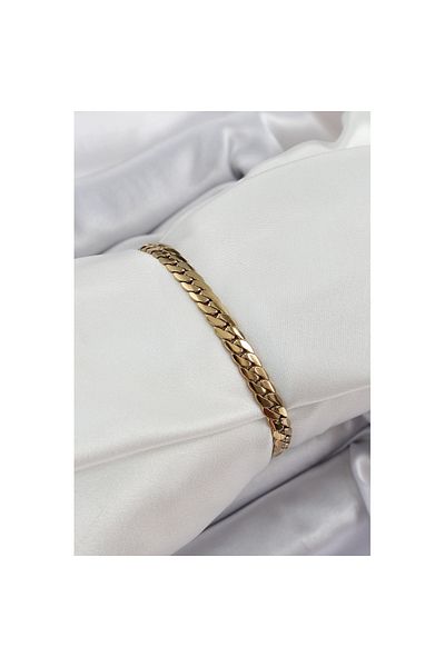 Skygo 316L Steel Gold Color Flat Chain Women's Bracelet - Tj-Bb7077