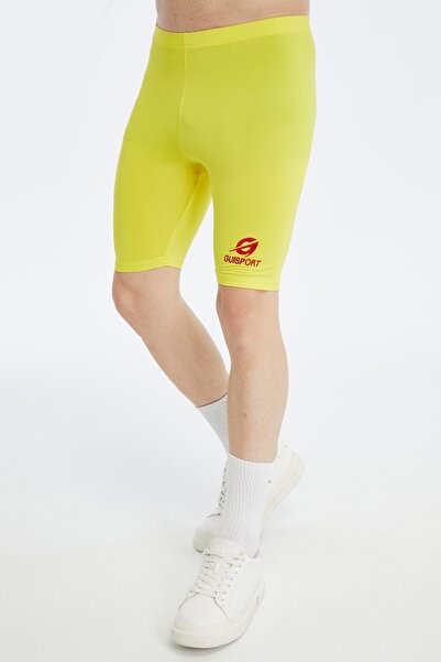 ASM SPOR Erkek Erkek Sporcu Kısa Tayt-Sarı,Nefes Alabilir,Esnek Fitness Koşu Taytı