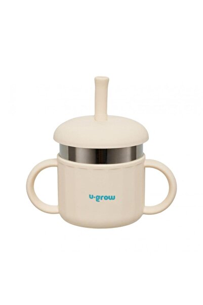 U-Grow Κούπα σιλικόνης με καλαμάκι και εσωτερικό από ανοξείδωτο ατσάλι, 220 m...
