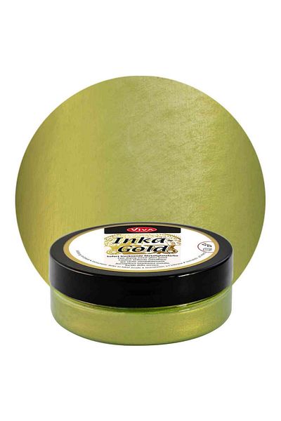 Viva Decor Inka-Gold metallic wax paint, VIVA DECOR, 62.5g Light olive green