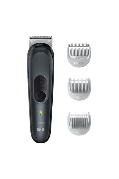 Braun Men Body Groomer BG3340 Full body with SkinShield technology, 80min runtime, 3 tools.
