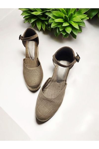 GokceKundura06 Women's Platform Linen Shoes Sandals