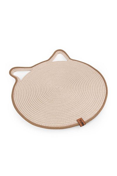 GOBYPET Jute Straw Ear Round Cat Dog Food\Bed Mat, Mat