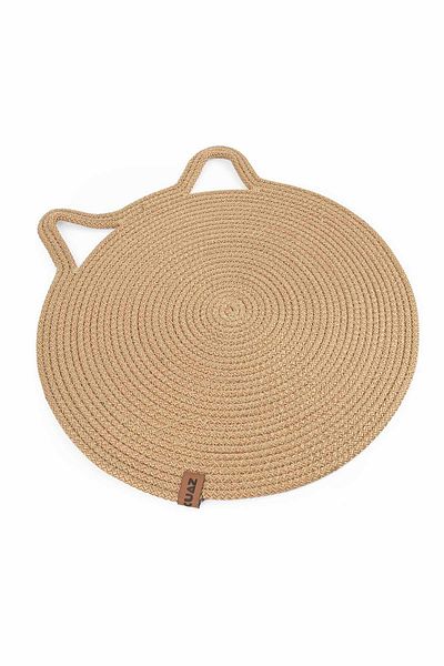 GOBYPET Jute Straw Ear Round Cat Dog Food\Bed Mat, Mat