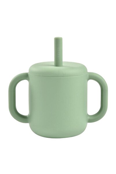 Beaba Cana de antrenament cu pai din silicon Beaba Sage Green