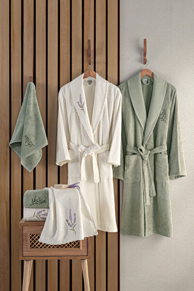 MARİBOR Rayna - Nakışlı Aile Bambu Bornoz Serisi - 6 Parça