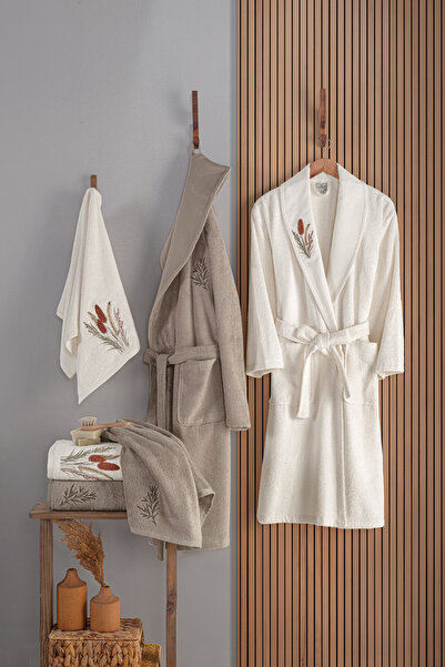 MARİBOR Trigo - Nakışlı Aile Bambu Bornoz Serisi - 6 Parça