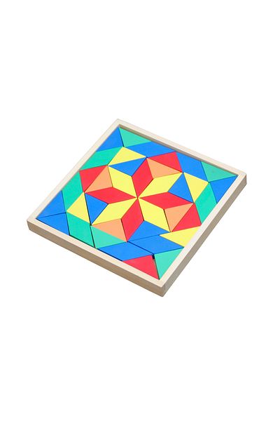 DacEnergy DacEnergy© geometric mosaic set, made of wood, 40 mosaic tiles in four bright colors