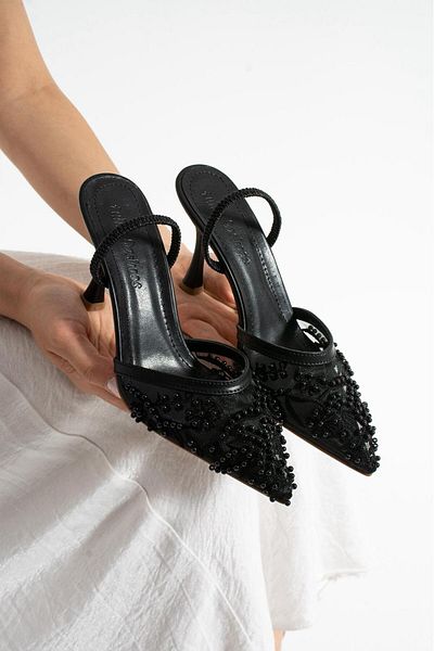 Bayramoğlu Y,S,R Floral Detailed Lace Bridal Shoes (7cm)