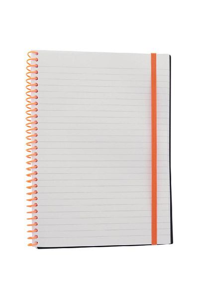 Roco Classic Spiral Notebook – 580 Sheets, Single Ruled, Orange & Black (Arabic)