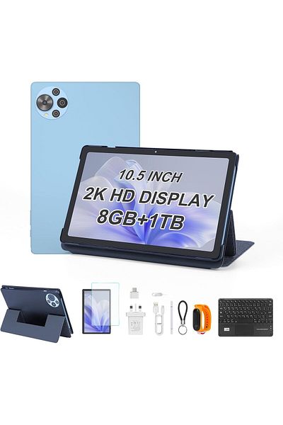 CIDEA C idea 10.5 inch Tablet, 8GB+1TB Tablet PC with Android 14, Dual SIM, 5G LTE 1280x2000 2KHD Touch Sc