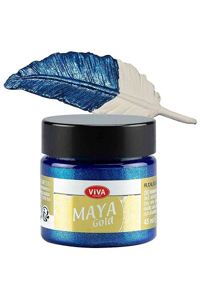 Viva Decor Vopsea acrilică metalică lucioasă Maya-Gold VIVA DECOR, 45ml Albastră