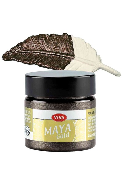 Viva Decor Vopsea acrilică metalică lucioasă Maya-Gold VIVA DECOR, 45ml Maro-roșcat închis