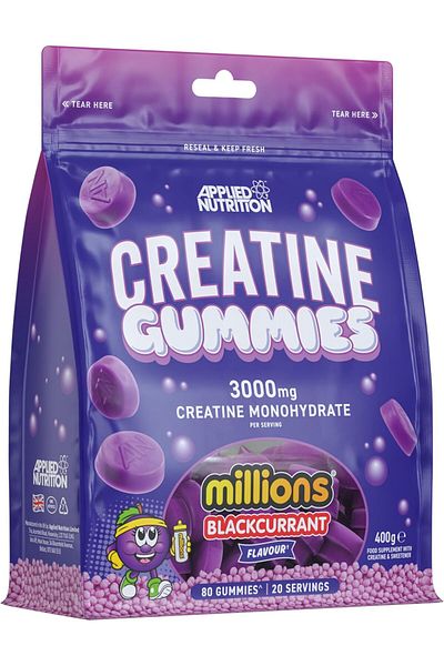 applied nutrition Creatine Gummies - 3000mg Creatine Monohydrate per Serving - 80 Chewable Vegan Gum