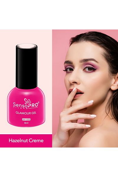 SensoPRO Milano Ojă semipermanentă Glamour Gel 8ml, Cremă Alune #83