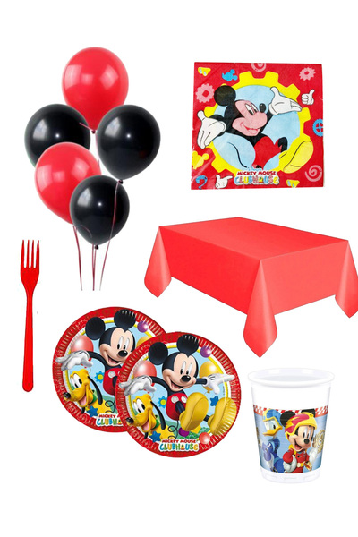 Mickey Mouse 8'lı Kişi Mickey Mouse Doğum Günü Parti Seti Miki Paketi