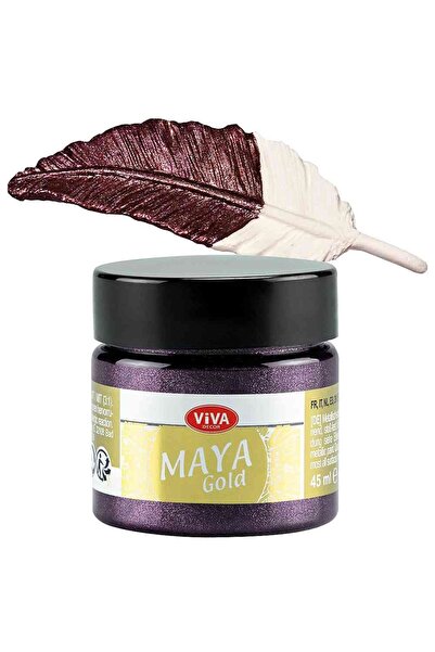 Viva Decor Гланцирана акрилна метална боя Maya-Gold VIVA DECOR, 45 мл бордо