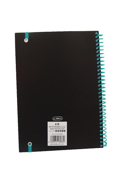 Roco Classic Spiral Notebook – 580 Sheets, Single Ruled, Aqua & Black (Arabic)