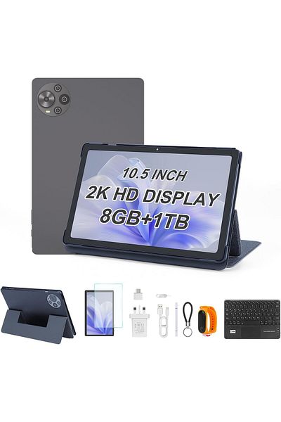 CIDEA C idea 10.5 inch Tablet, 8GB+1TB Tablet PC with Android 14, Dual SIM, 5G LTE 1200x2000 Incell Screen