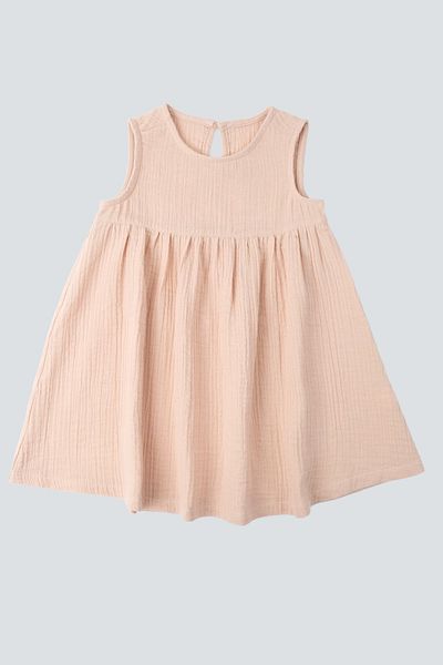 ÇİTİL Organic Muslin Salmon Color Dress 3-8 Years