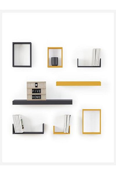 Five Simply Smart 3-Piece Fixy Floating Cube Wall Shelf Set