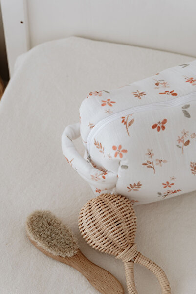 Tuğba Kuğu Muslin Care Bag - Pureline Series - Warm Flowers