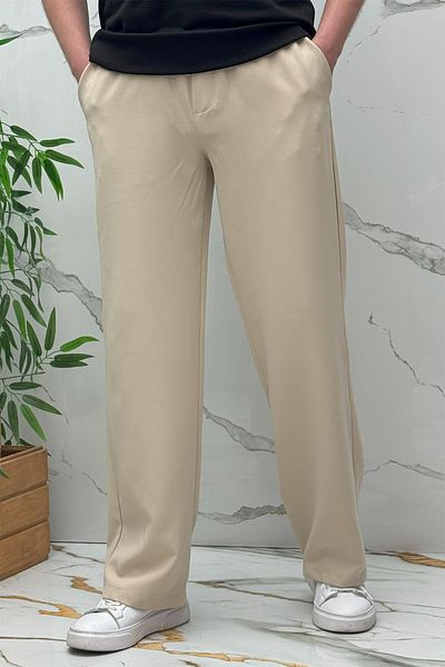 WAFRA Men's Baggy Wide Cut Trousers Double Fabric Summer
